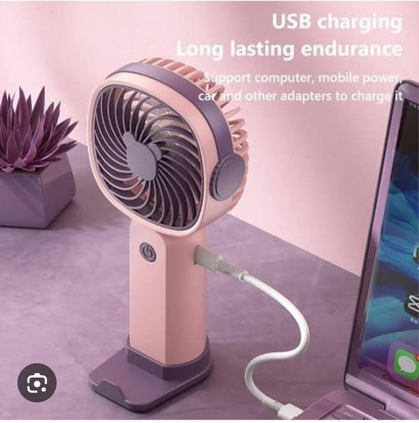 3 Speed Portable USB Rechargeable Mini Fan With Phone Holder
