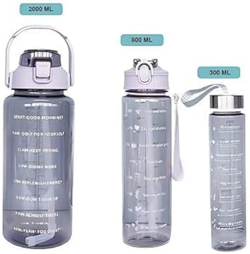 pack of 3 Motivational Time Marker Water Bottle